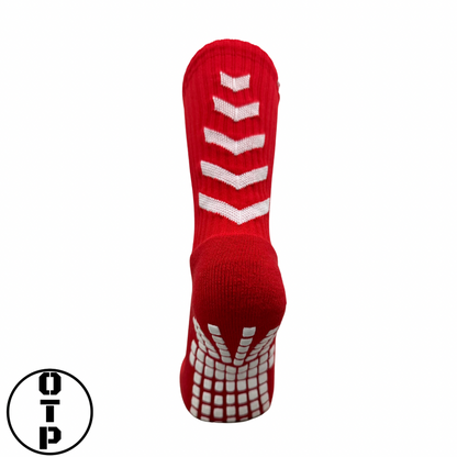 CREW GRIP SOCKS- RED