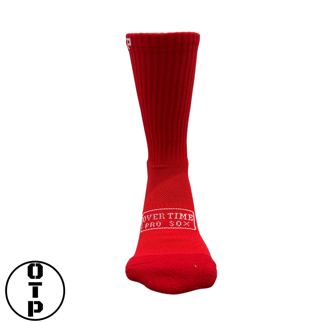 CREW GRIP SOCKS- RED